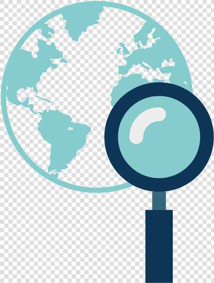 Globe And Magnifying Glass Icon For Worldwide Patent   Magnifying Glass World Clipart  HD Png DownloadTransparent PNG