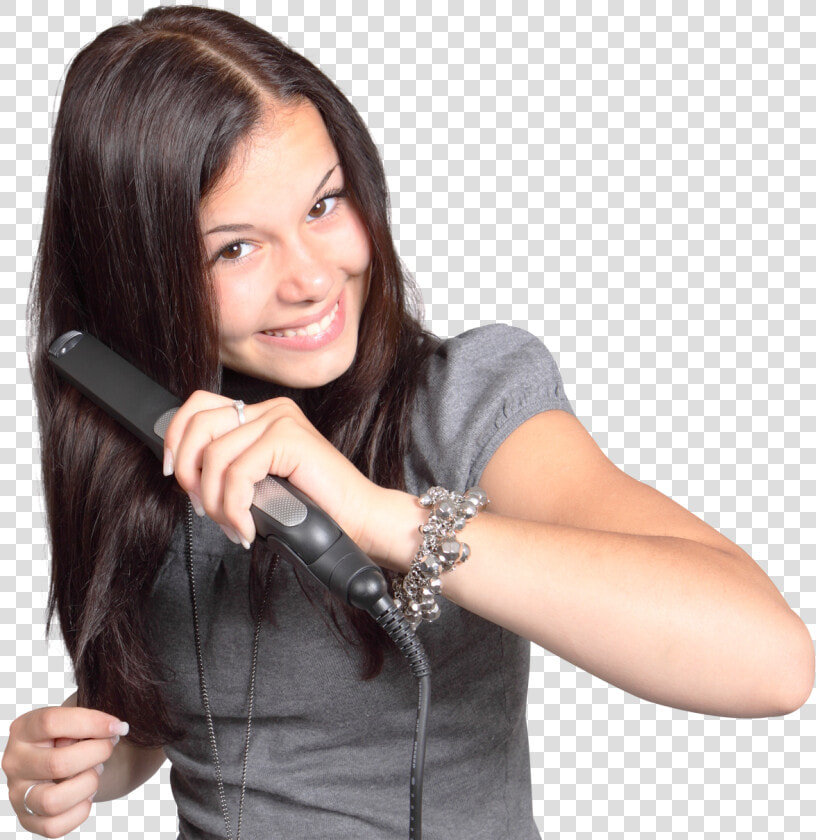 Girl Straightens Her Hair Png Image   Girl Doing Her Hair Png  Transparent PngTransparent PNG