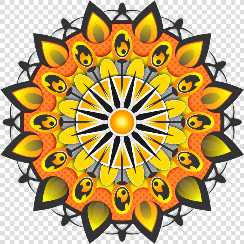 Mandala Yellow   Sunflower Mandala Png  Transparent PngTransparent PNG