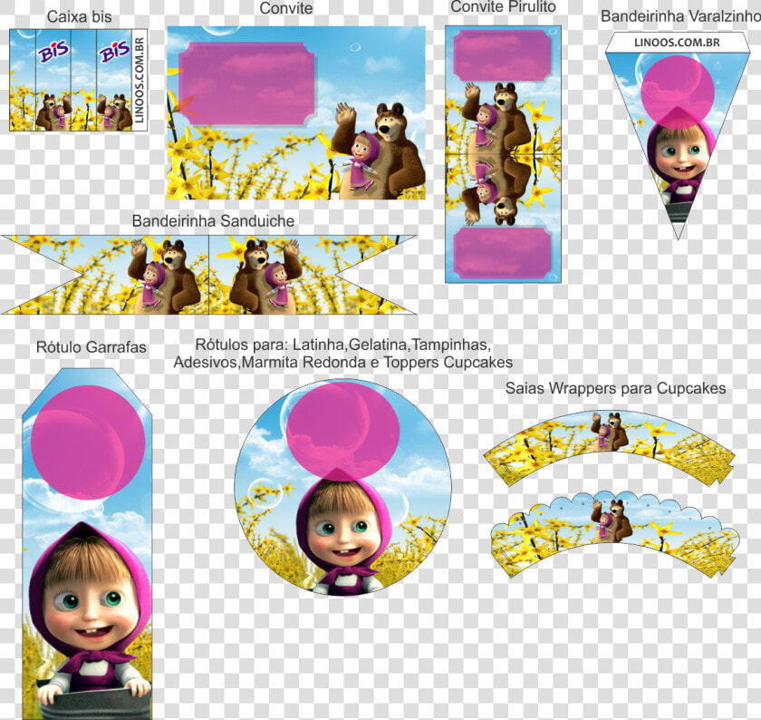 Adesivos Personalizados Masha Eo Urso  HD Png DownloadTransparent PNG