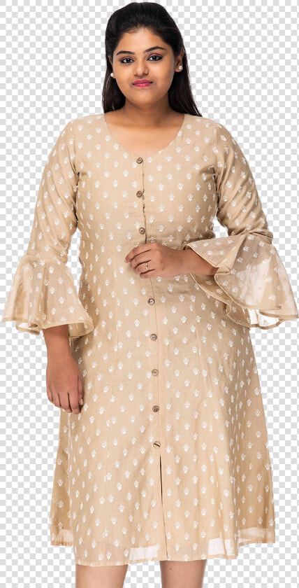 Beige Casual Dress   Polka Dot  HD Png DownloadTransparent PNG