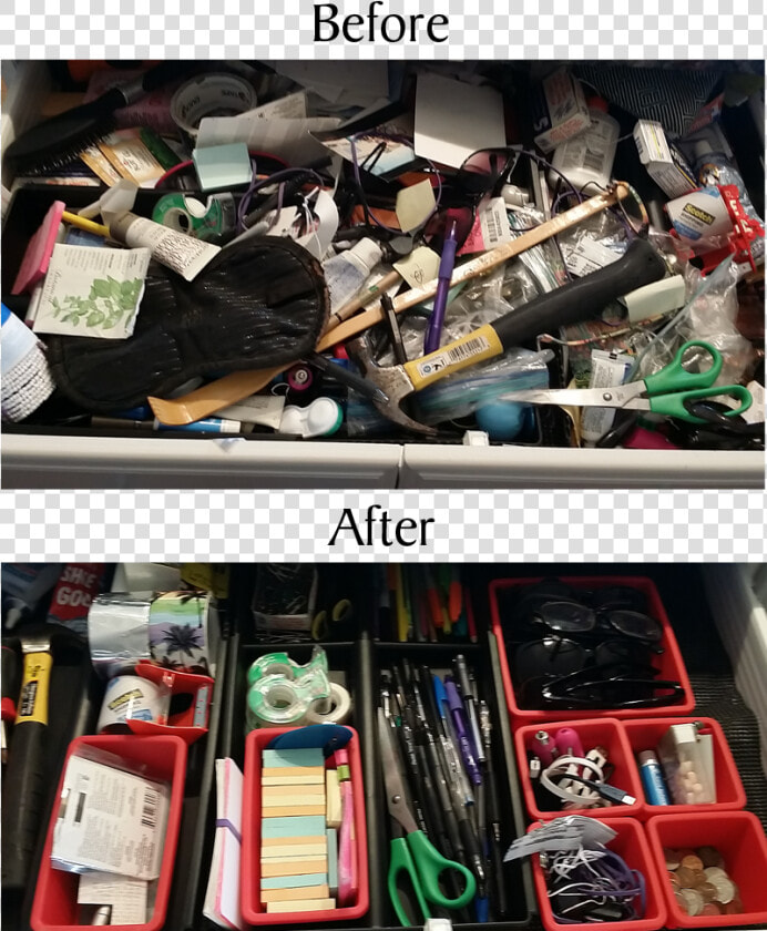 Drawer banda   Junk Drawer Before And After  HD Png DownloadTransparent PNG