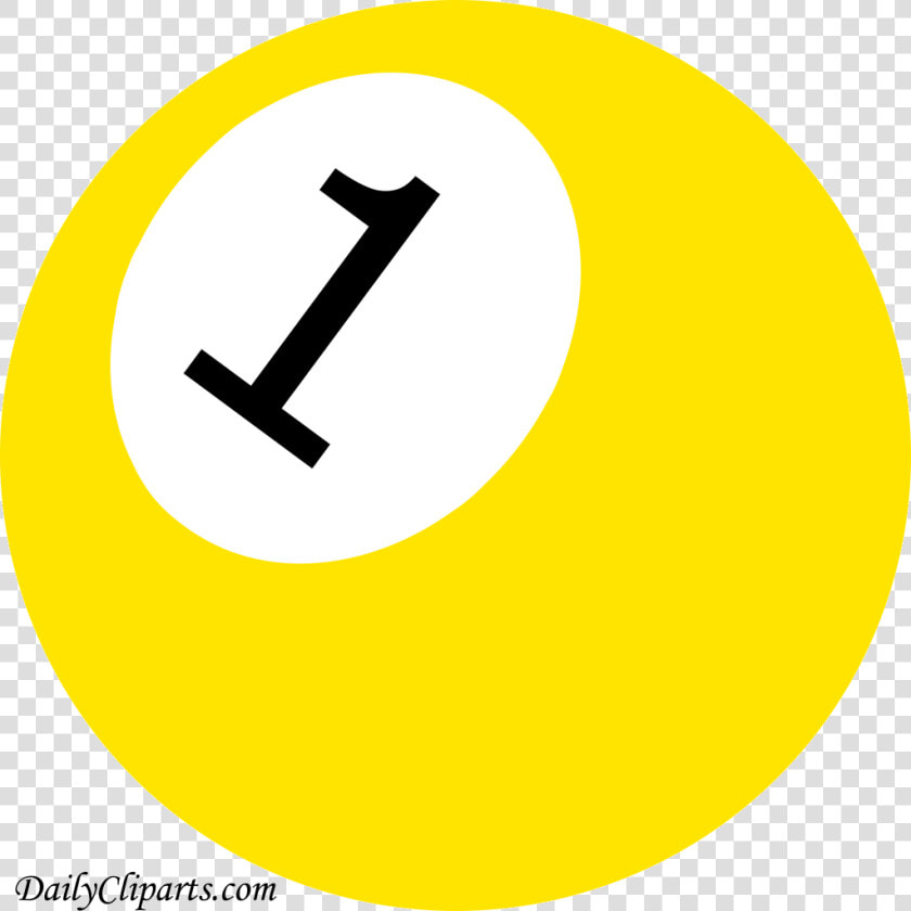 Number 1 Pool Ball Yellow Color Clipart Icon Daily   Circle  HD Png DownloadTransparent PNG