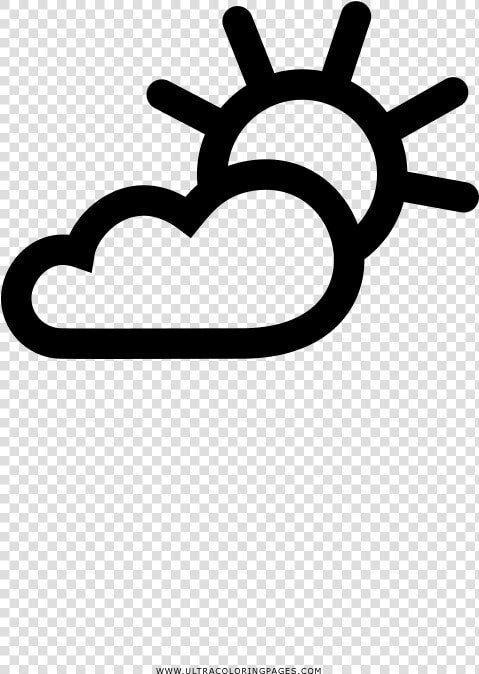 Partly Cloudy Coloring Page   Transparent Cartoons  HD Png DownloadTransparent PNG