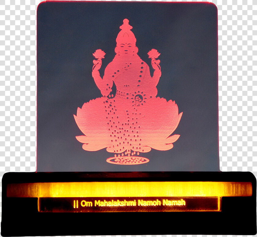 Om Mahalakshmi Namoh Namah 3d Acrylic Dual Led Data zoom   Amber  HD Png DownloadTransparent PNG