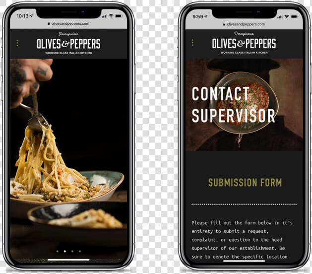 Restaurant Website Olives And Peppers Bootstrap Desgin   Iphone  HD Png DownloadTransparent PNG