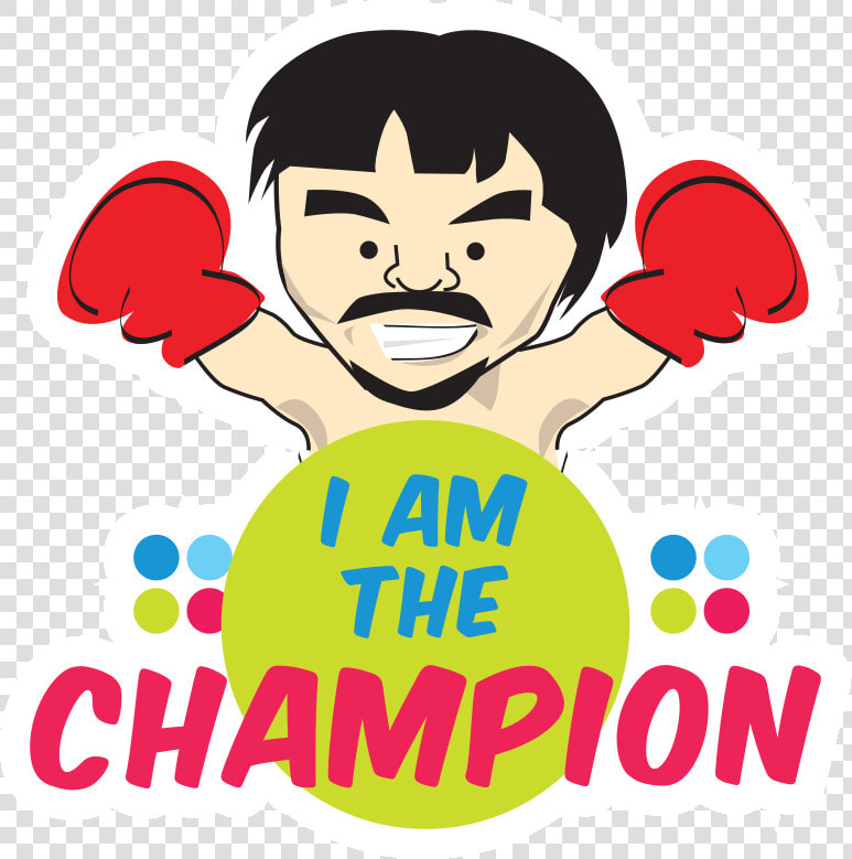 Free Quirky Manny Pacquiao Themed Stickers From Smart   Am A Champion Png  Transparent PngTransparent PNG