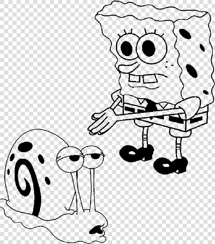 Spongebob And Gary Coloring Page   Spongebob And Gary Drawing  HD Png DownloadTransparent PNG