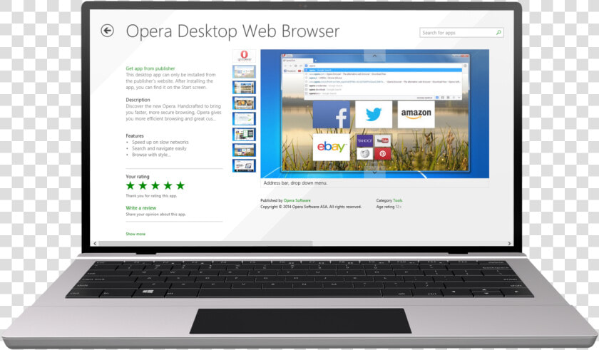 Opera Desktop On Windows Phone   Netbook  HD Png DownloadTransparent PNG