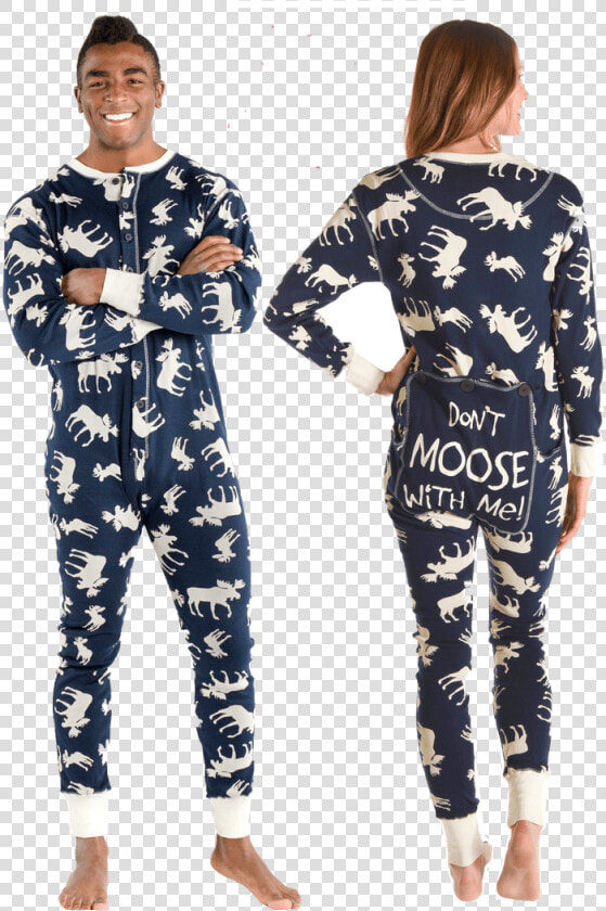 Lazy One Adult Unisex Classic Moose Flapjack In Navy   Piżama Pajacyk Dla Dorosłych  HD Png DownloadTransparent PNG