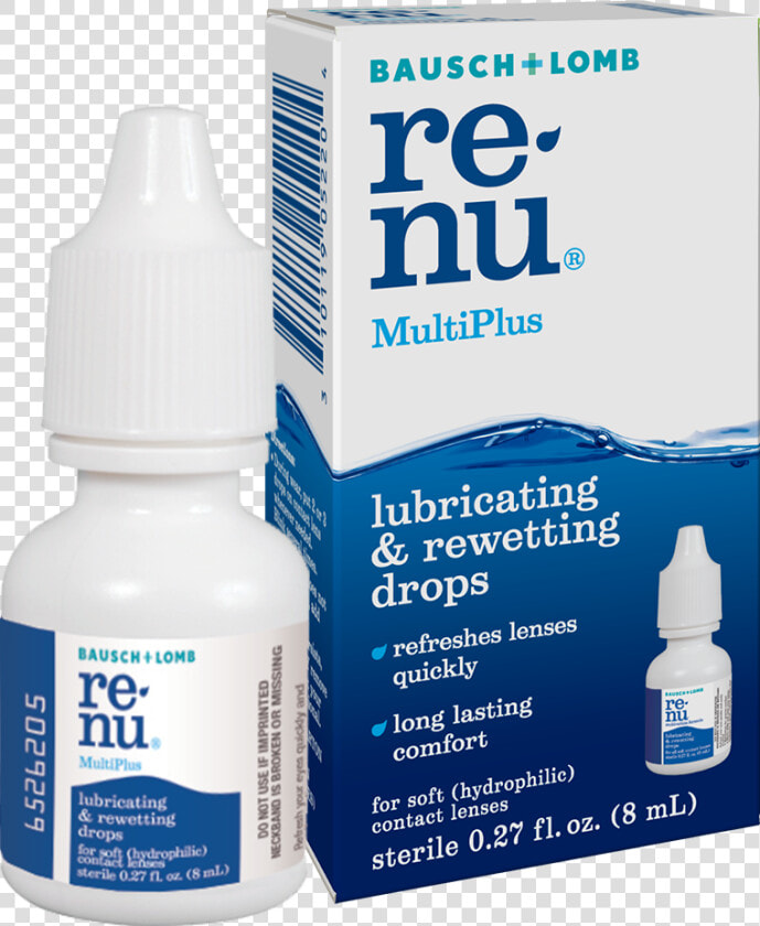 Renu Multiplus Lubricating And Rewetting Drops For   Renu Contact Lens Drops  HD Png DownloadTransparent PNG