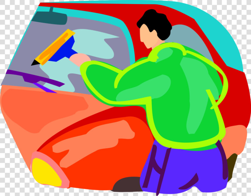 Vector Illustration Of Window Washer Washing Automobile  HD Png DownloadTransparent PNG