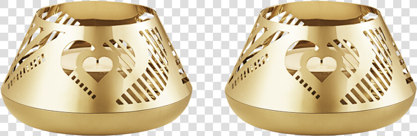 2019 Tea Light Heart  2 Pieces   Georg Jensen Fyrfadsstager Guld  HD Png DownloadTransparent PNG