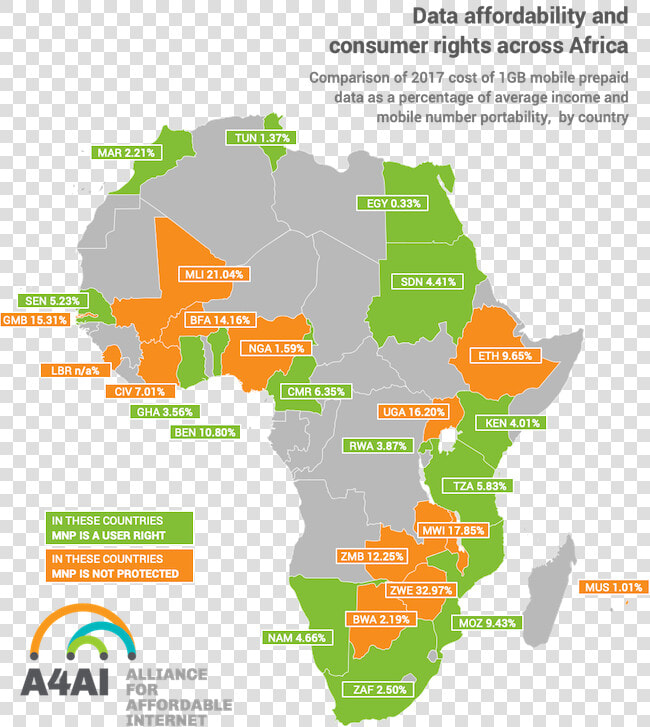 Data Affordability And Consumer Rights Across Africa   Africa Map  HD Png DownloadTransparent PNG