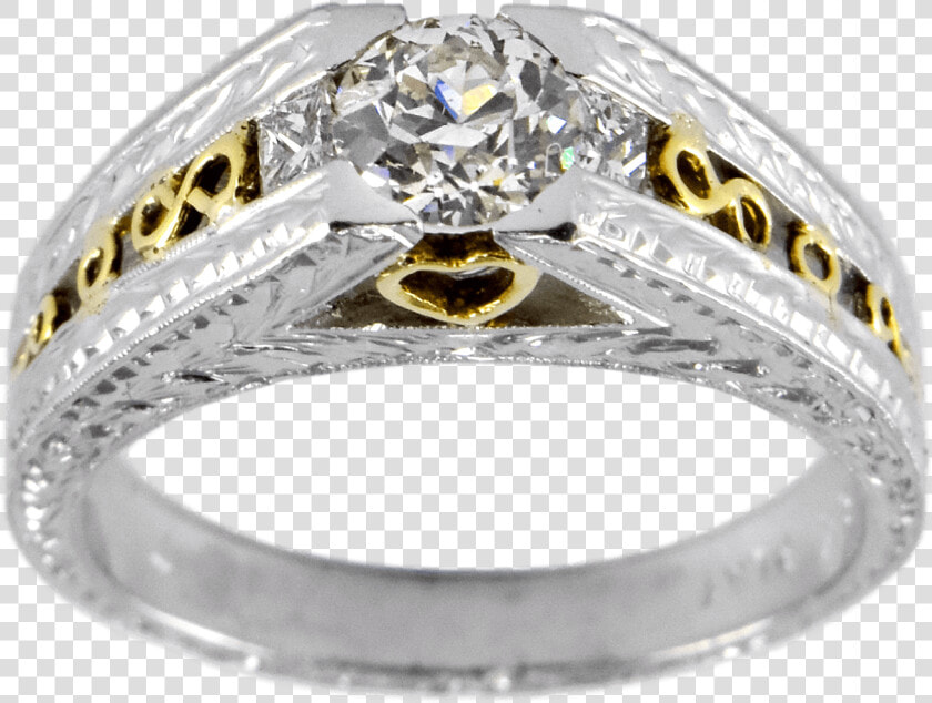 Tacori Platinum 18k Yellow Gold Diamond Engagement   Engagement Ring  HD Png DownloadTransparent PNG