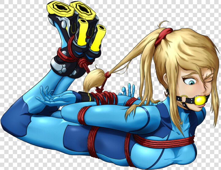 Transparent Zero Suit Samus Png   Zero Suit Samus Gagged  Png DownloadTransparent PNG