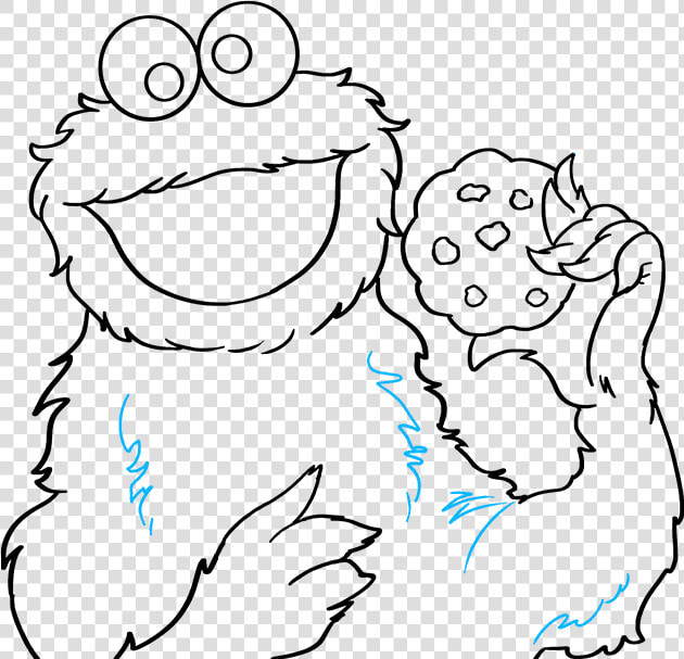 How To Draw Cookie Monster From Sesame Street   Draw The Cookie Monster  HD Png DownloadTransparent PNG