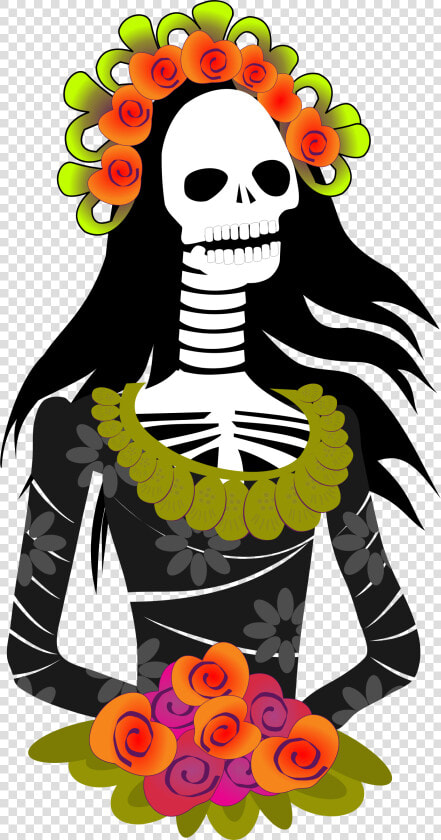 Silhouette Vector Image Of Calavera   Dia De Los Muertos Birthday Card  HD Png DownloadTransparent PNG