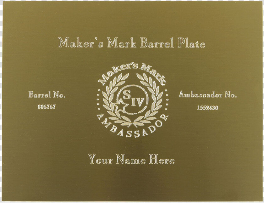 Personalized Ambassador Barrel Plate   Circle  HD Png DownloadTransparent PNG