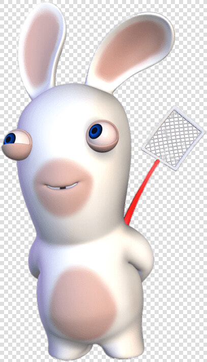 Rabbid Holding Flyswapper   Rayman Raving Rabbids  HD Png DownloadTransparent PNG