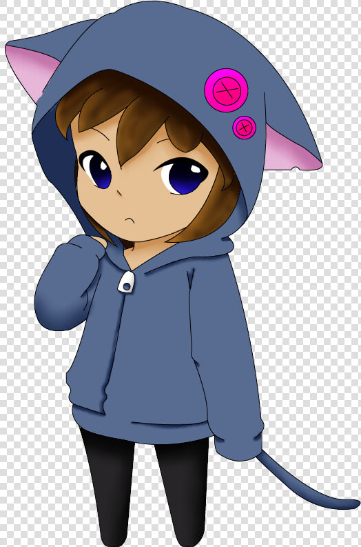 Chibi Girl In A Cat Vest By Sannyvampire On Clipart   Chibi Anime Girl Clipart  HD Png DownloadTransparent PNG