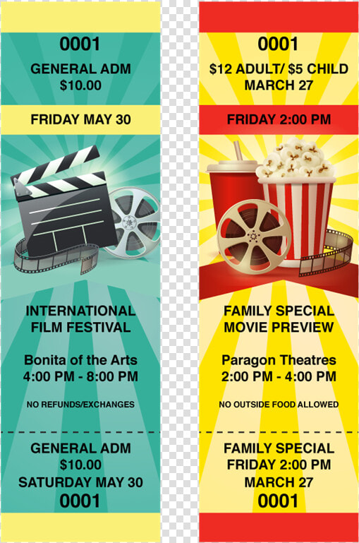 Transparent Movie Ticket Png   Food Festival Ticket Designs  Png DownloadTransparent PNG