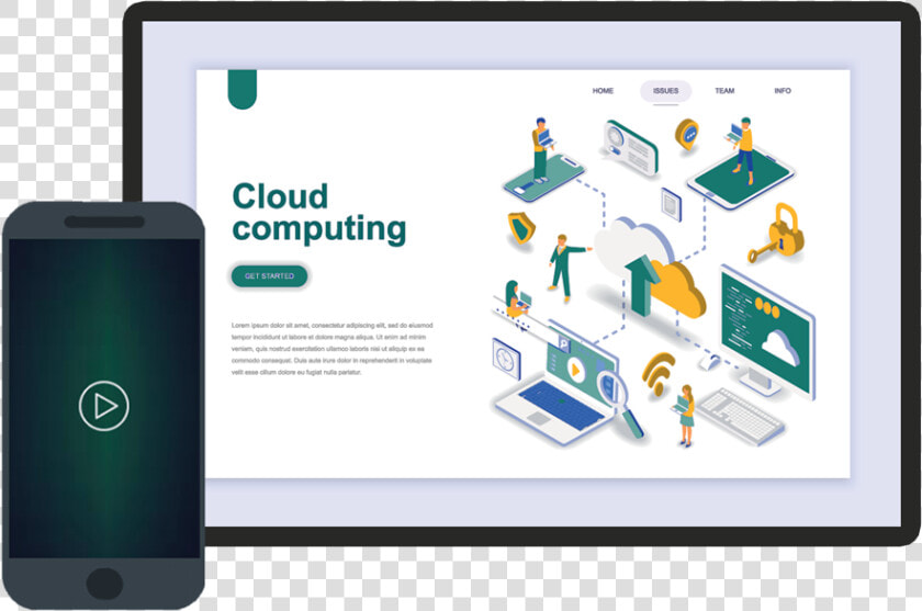 Banner Image   Isometric Cloud Computing Illustration  HD Png DownloadTransparent PNG