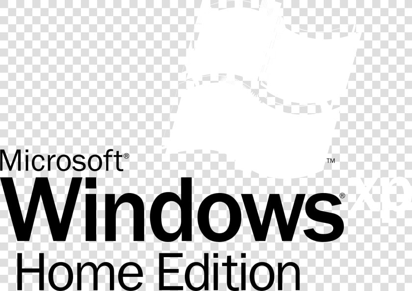 Microsoft Windows Xp Home Edition Logo Black And White   Windows Xp  HD Png DownloadTransparent PNG