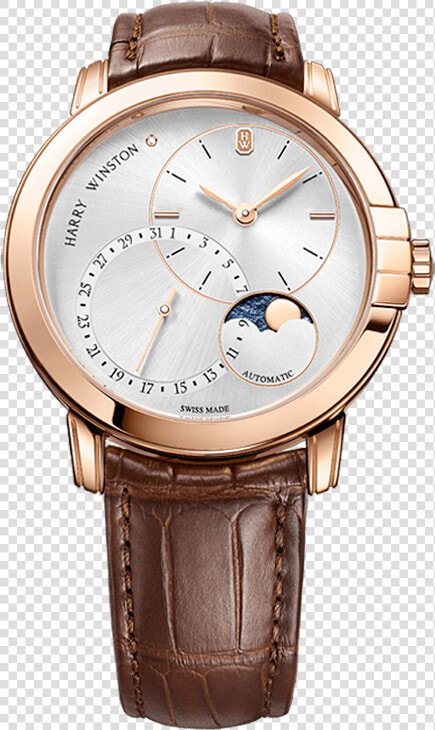 Harry Winston Midnight Date Moon Phase Automatic Watch   Swiss Watch Rose Gold Moonphase  HD Png DownloadTransparent PNG