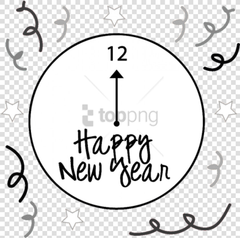 Free Png Download New Years Eve Clock Png Images Background   New Years Eve Clip Art Black And White  Transparent PngTransparent PNG