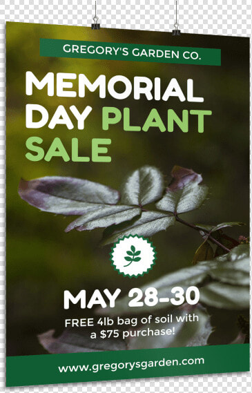 Memorial Day Plant Sale Poster Template Preview   Banner  HD Png DownloadTransparent PNG