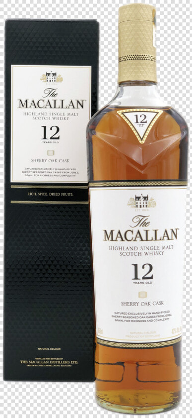 The Macallan 12 Year Sherry Oak Scotch Whisky With   Macallan Sherry Oak 12 2018  HD Png DownloadTransparent PNG