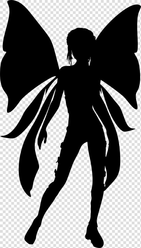 Fairy Silhouette Clip Art   Faery Black And White Clipart  HD Png DownloadTransparent PNG