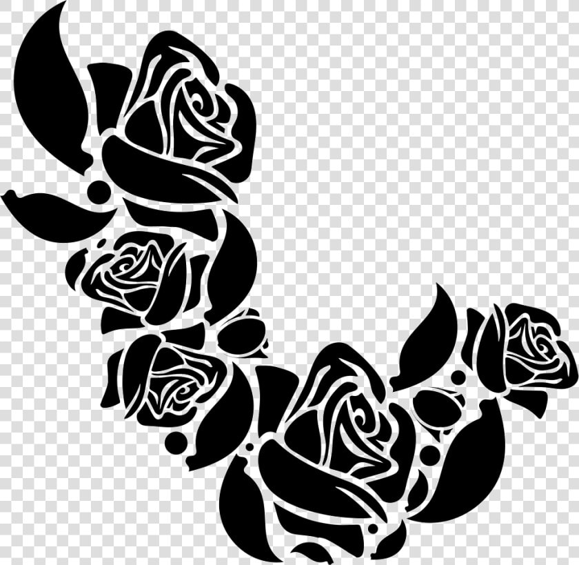 Flower Ornament Of Roses   Rose Ornament Vector Free  HD Png DownloadTransparent PNG