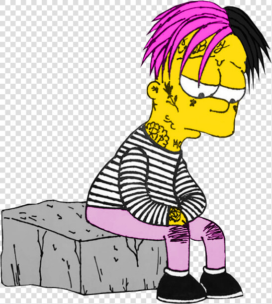 Xxxtentacion And Trippie Redd   Lil Peep Bart Simpson  HD Png DownloadTransparent PNG