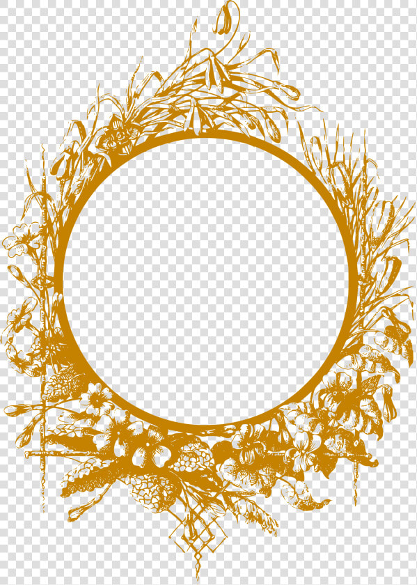 Flowery Frame Clip Arts   Gold Frame Wedding Invitation  HD Png DownloadTransparent PNG