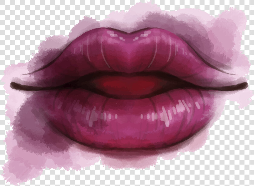 Lip Drawing Watercolor Painting   Transparent Background Lip Logo  HD Png DownloadTransparent PNG