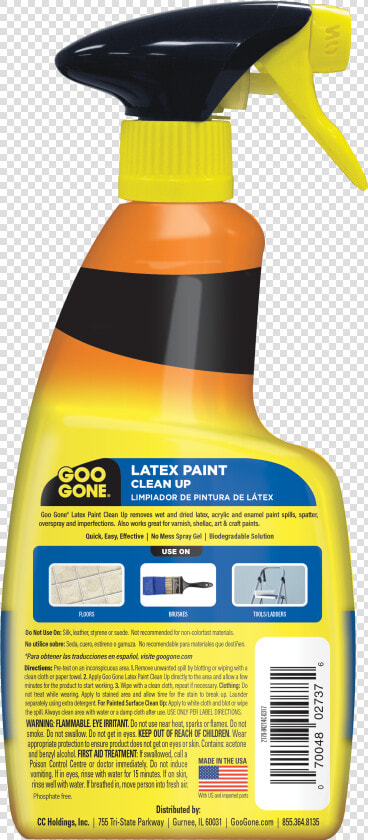 Goo Gone Latex Paint Clean up  Perfect For Spills And   Bottle  HD Png DownloadTransparent PNG