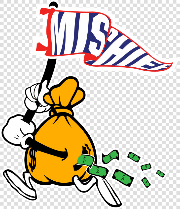 The Money Bag Running With Money Flying Out Is Suppose   Cartoon Money Bag Logo  HD Png DownloadTransparent PNG