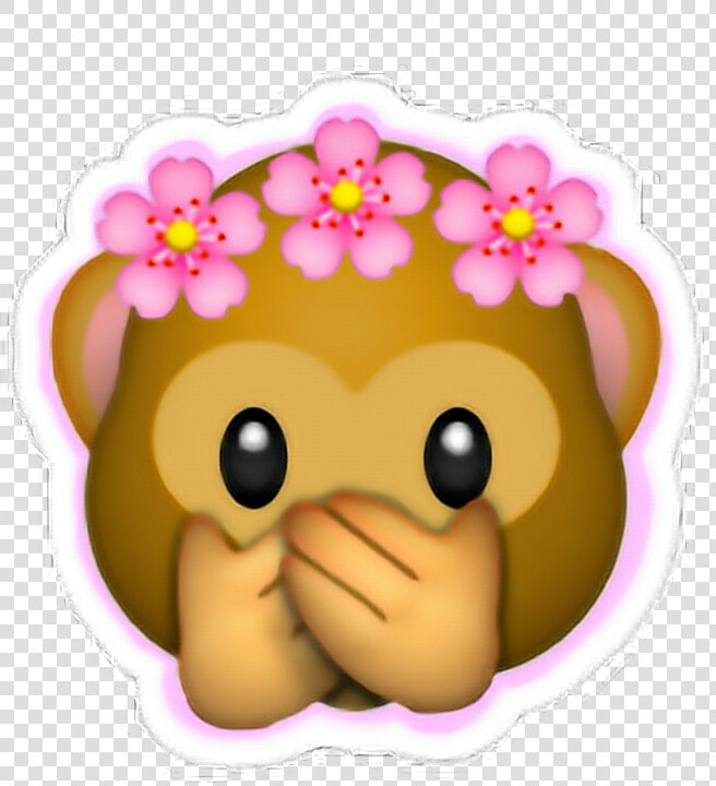 Sticker Money Emoji Crown Flowers Flowercrown Pink   Monkey Emoji  HD Png DownloadTransparent PNG