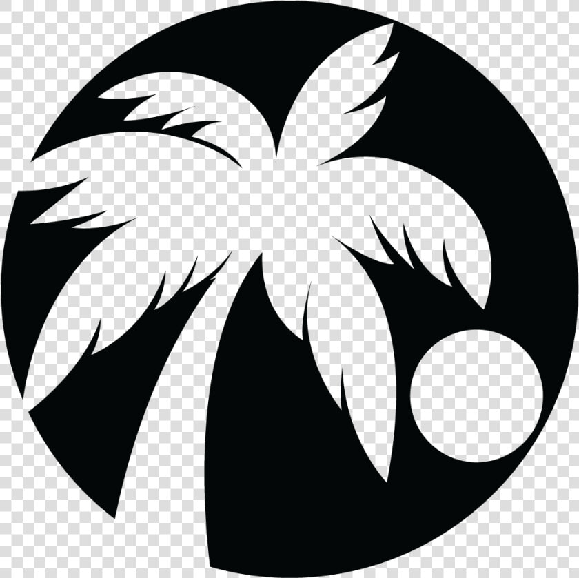 Palm Tree Moon Over Miami   Cartoon Black Palm Tree  HD Png DownloadTransparent PNG