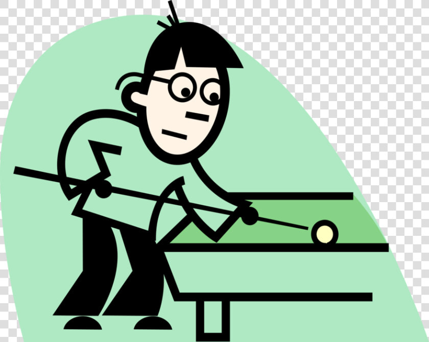 Vector Illustration Of Sport Of Billiards Pool Player   Kid Speaking  HD Png DownloadTransparent PNG