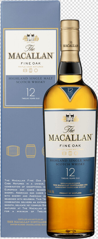 Macallan 12 Yr Old Single Malt Scotch Whisky 700m   Macallan 18 Year Old Fine Oak  HD Png DownloadTransparent PNG