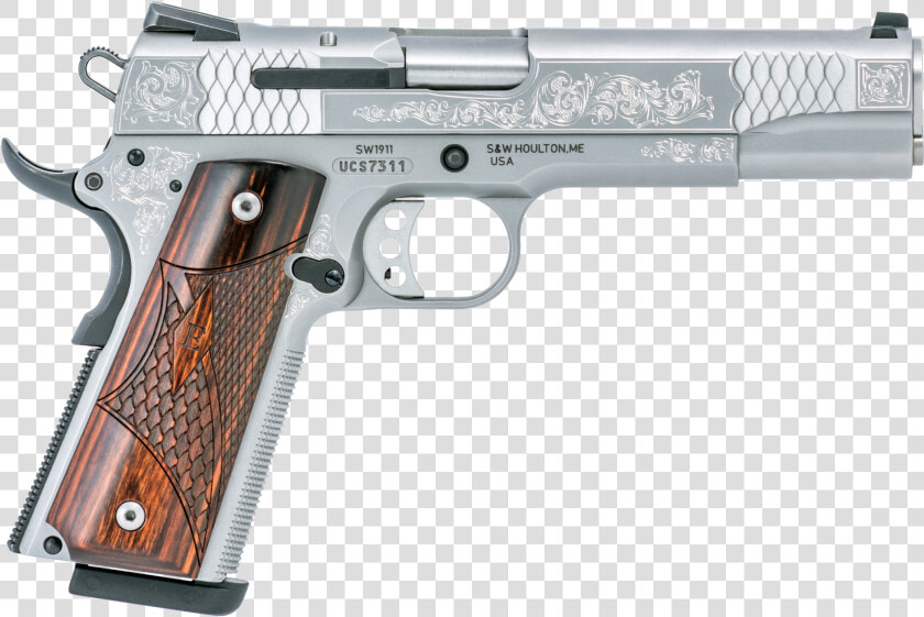 1911 Smith And Wesson 45 Engraved  HD Png DownloadTransparent PNG