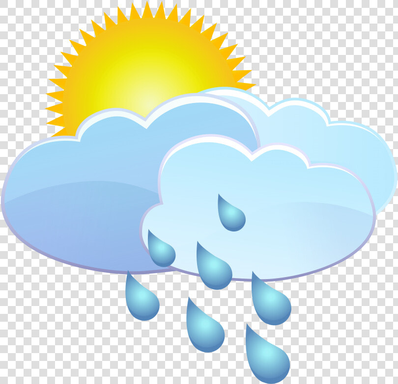 Clouds Sun And Rain Drops Weather Icon   Sun And Rain Clipart  HD Png DownloadTransparent PNG