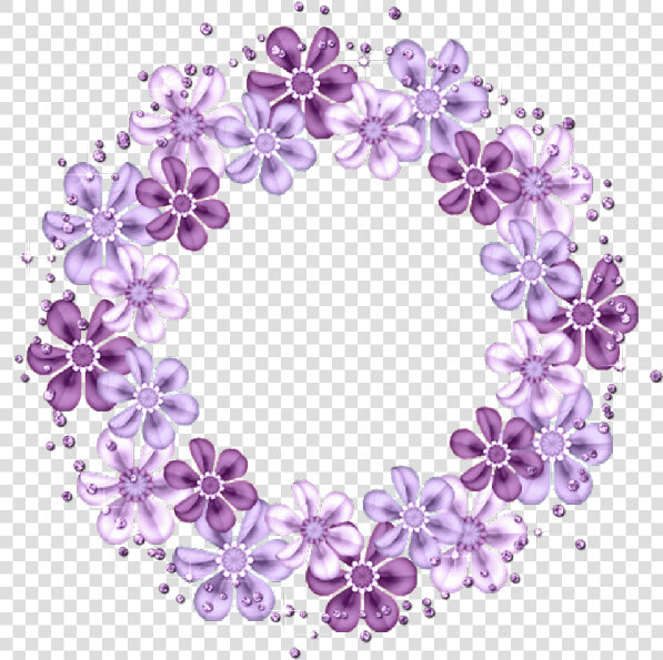  wreath  lila  flowers  stickers   Violet Floral Circle Frame  HD Png DownloadTransparent PNG