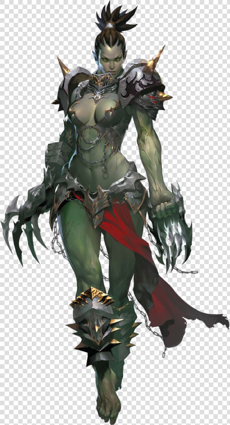 Clip Art Female Orc Fantasy Character   Lineage 2 Female Orc  HD Png DownloadTransparent PNG