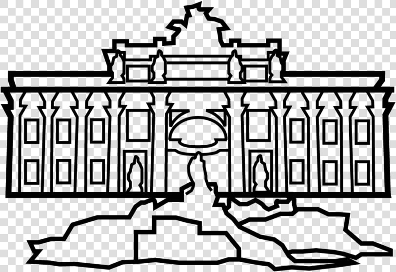 Trevi Fountain Black And White Clipart  HD Png DownloadTransparent PNG