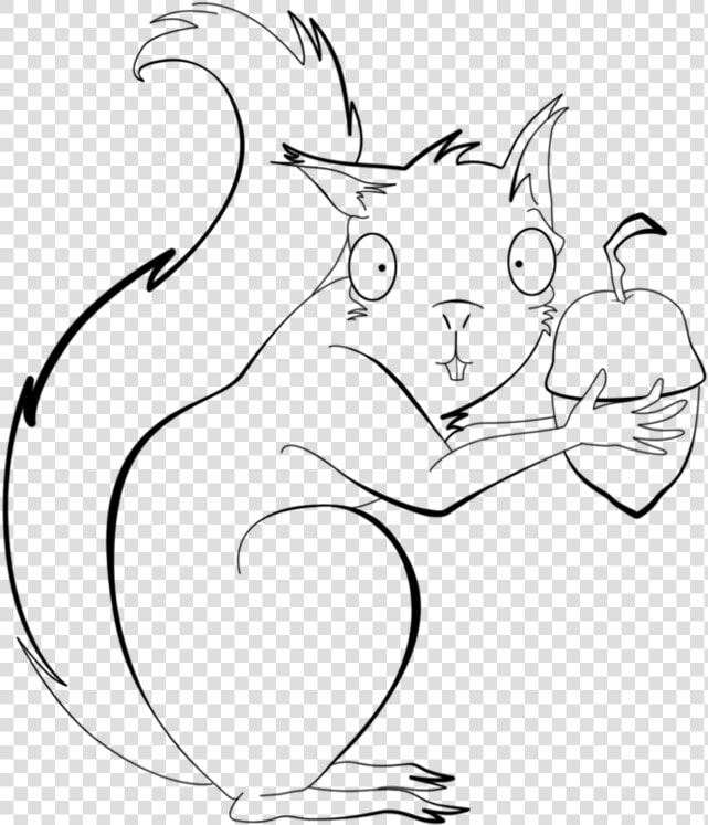 Drawn Line Art Red Squirrel   Squirrel Line Drawing  HD Png DownloadTransparent PNG