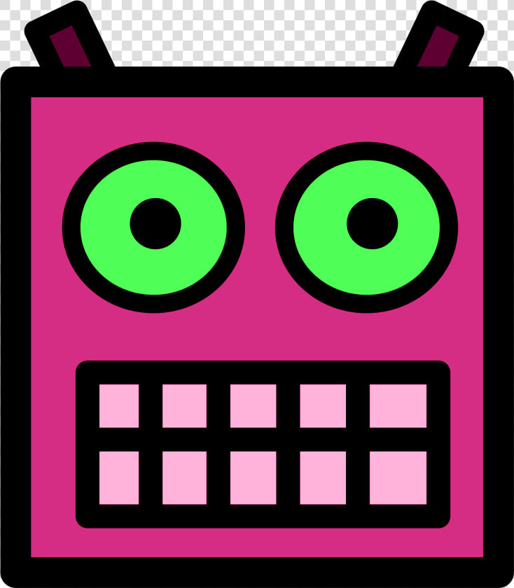 Pink Or Plum Robot Face With Green Eyes   Robot Faces Clipart  HD Png DownloadTransparent PNG